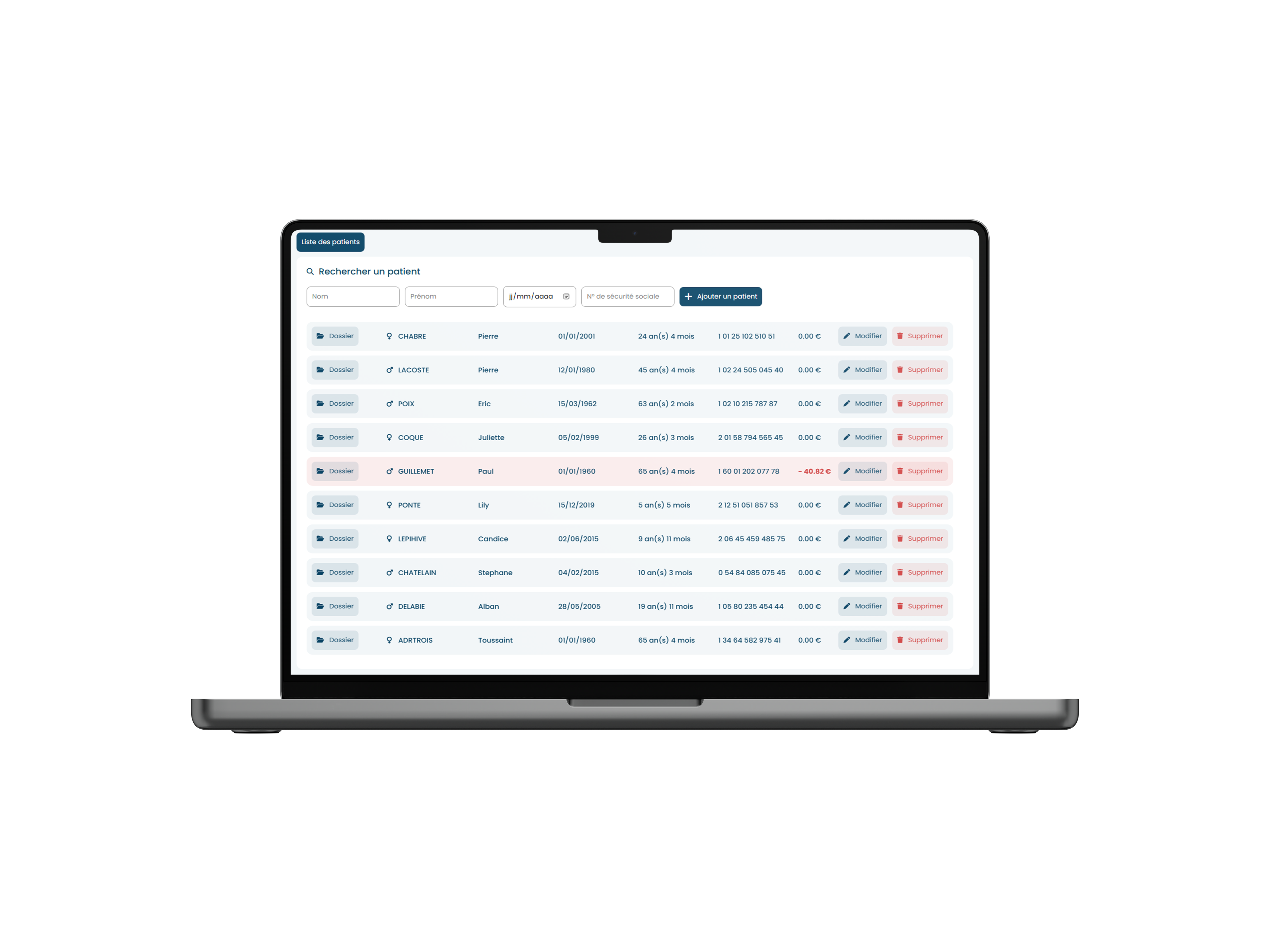 Interface ADvision sur MacBook