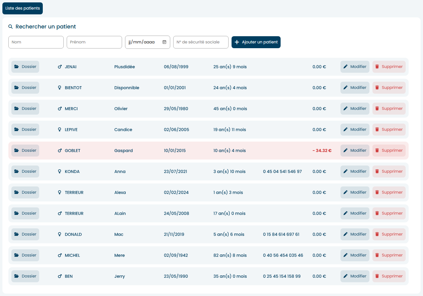 Interface de confirmation de réception sur tablette